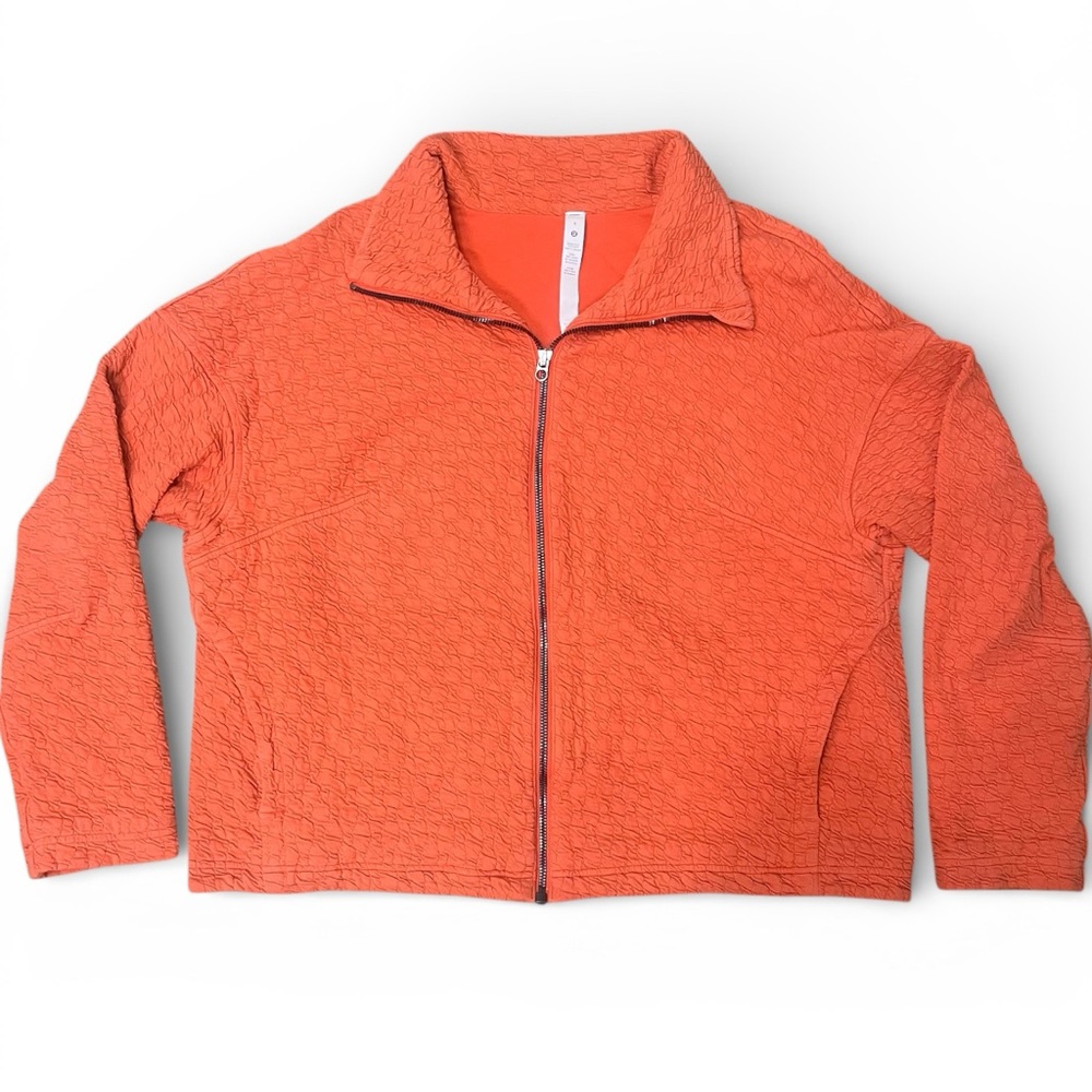Lululemon Size 8 Rippled Full Zip Jacket in Autumn Red Orange MSRP:$148